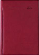 Alpha Edition - Agenda Giornaliera Monocromo 2025, Formato Grande 15x21 cm, Similpelle Red, 352 pagine