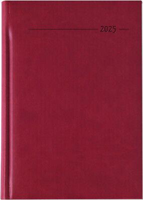 Alpha Edition - Agenda Giornaliera Monocromo 2025, Formato Grande 15x21 cm, Similpelle Red, 352 pagine