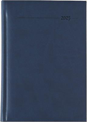 Alpha Edition - Agenda Giornaliera Monocromo 2025, Formato Grande 15x21 cm, Similpelle Blue, 352 pagine