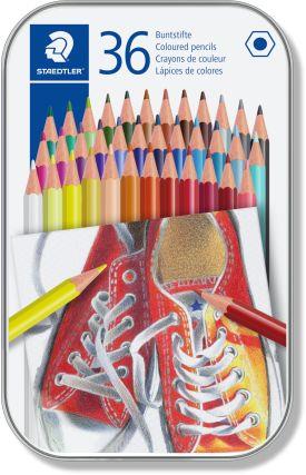 Astuccio in metallo con 36 matite, colori assortiti - 2
