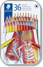 Astuccio in metallo con 36 matite, colori assortiti