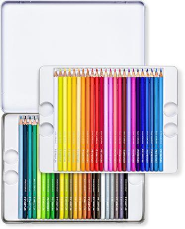 Astuccio in metallo, appendibile, con 48 matite colorate esagonali in colori assortiti, linea Design Journey - 2