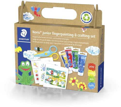 set Noris® junior per pittura con le dita e bricolage. 4 tubi per pittura con le dita in colori assortiti da 75 ml