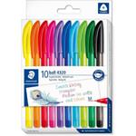 PENNE A SFERA CON CAPPUCCIO COLORATE BALL 4320 STAEDTLER - ASTUCCIO 10 COLORI TRATTO M