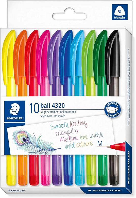 10 penne a sfera colorate con cappuccio tratto M - 4