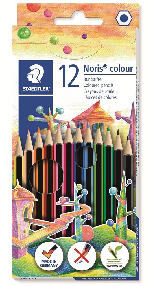 Pastelli Staedtler Noris colour. Confezione 12 matite colorate assortite - 11