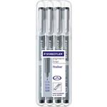 Staedtler Pennarello punta fine 308 WP4 6 pz. Nero 0.1 mm, 0.3 mm, 0.5 mm, 0.7 mm