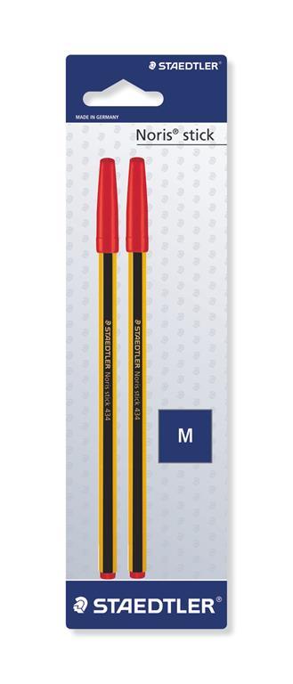 Staedtler Blister con 2 penne a sfera noris rosso