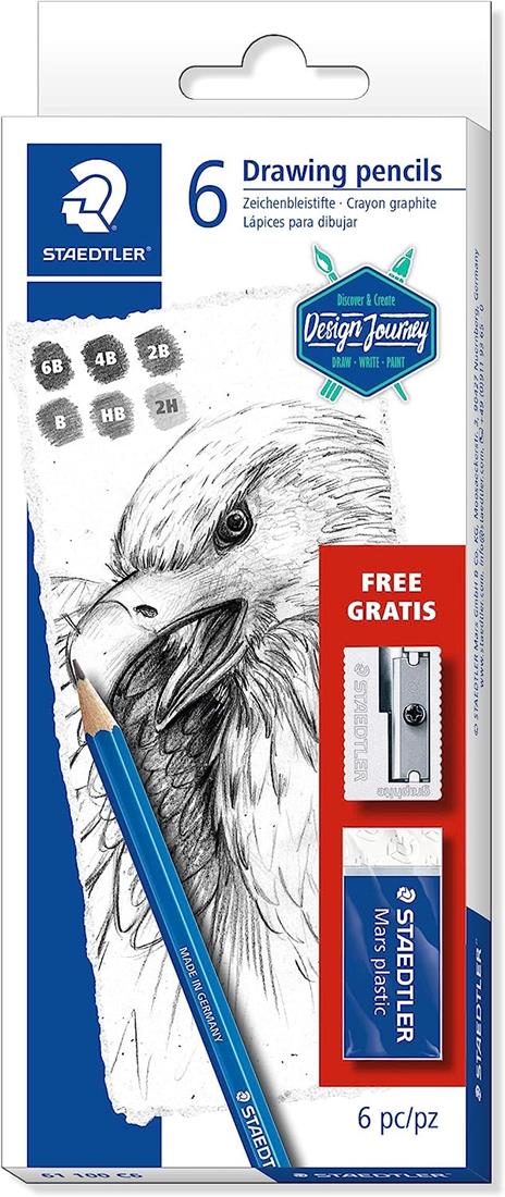 6 matite Lumograph + gomma e temperino omaggio - 5