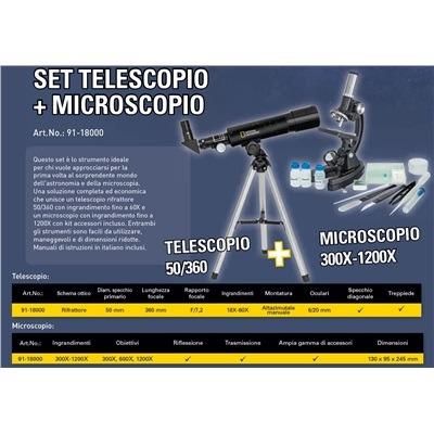 Set Telescopio 50/360 E Miscoscopio 300X-1200X National Geographic - 3