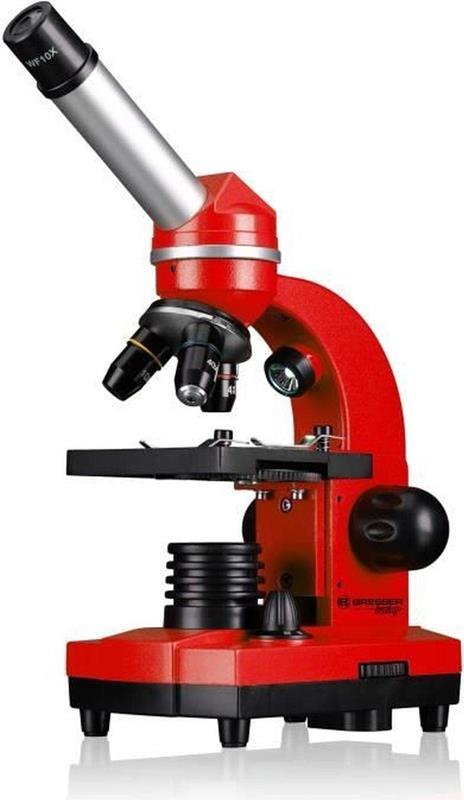 Microscopio per studenti BIOLUX SEL, ingrandimento 40x-1600x - kit per esperimenti - rosso - 2