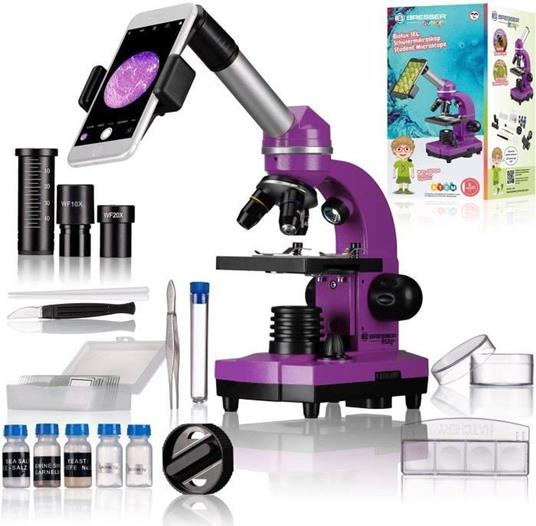 Microscopio per studenti BIOLUX SEL, ingrandimento 40x-1600x - kit per esperimenti - viola