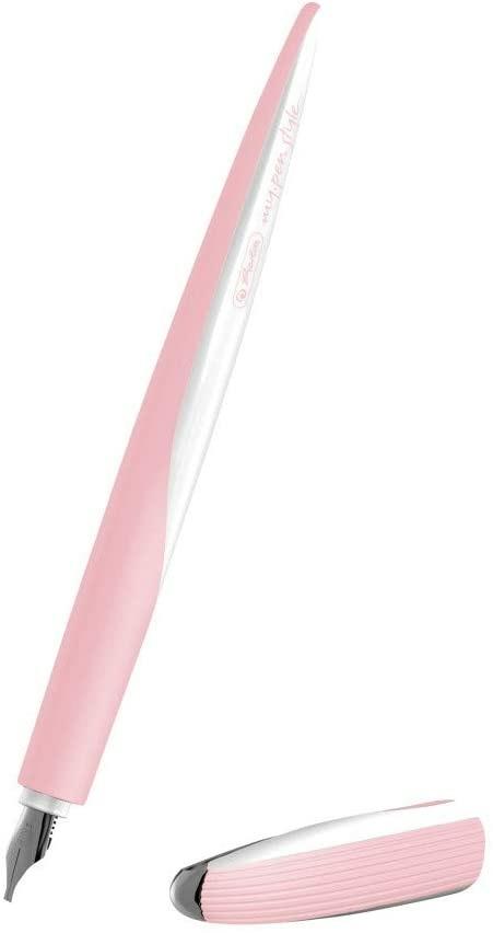 Set calligrafico Herlitz Nicewrite con stilografica calligrafica con 3 pennini in diverse larghezze fusto Rosa. Rosa - 2
