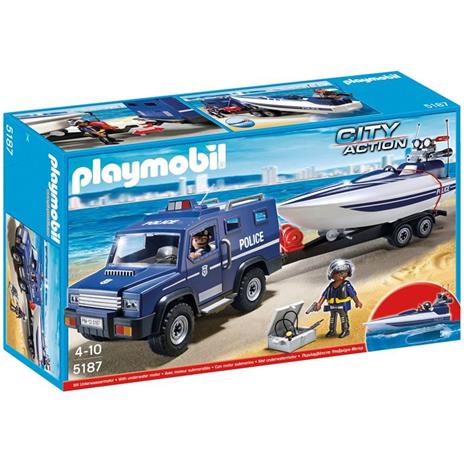 Playmobil Camion della Polizia con motoscafo (5187)
