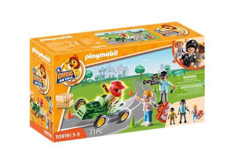 Playmobil 70919 DUCK ON CALL - Ambulanza in azione. Soccorso del pilota da corsa!