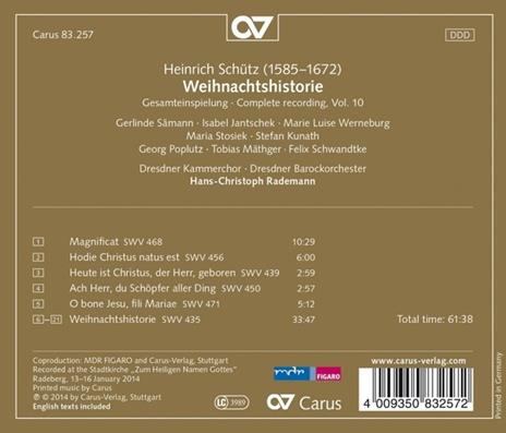Weihnachtshistorie - CD Audio di Heinrich Schütz - 2