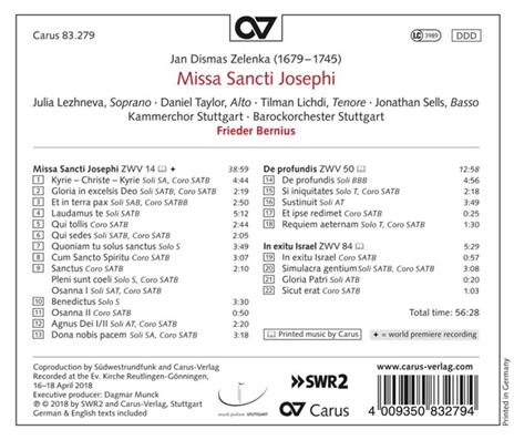 Missa Sancti Josephi - CD Audio di Jan Dismas Zelenka - 2