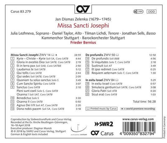 Missa Sancti Josephi - CD Audio di Jan Dismas Zelenka - 2
