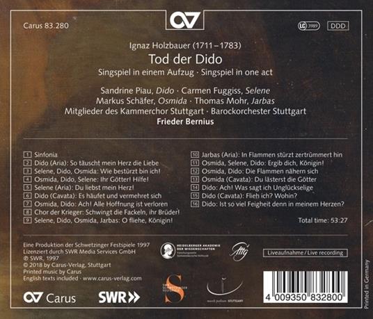 Tod Der Dido - CD Audio di I. Holzbauer - 2
