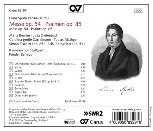Mess Op.54-Psalms Op.85 - CD Audio di Louis Spohr - 2