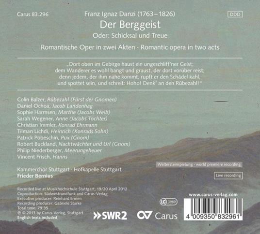 Der Berggeist - CD Audio di Franz Ignaz Danzi - 2