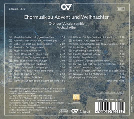 Choral Music for Advent & - CD Audio di Orpheus Vokalensemble - 2
