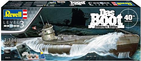 Revell 05675 Set regalo Set DAS BOOT 40th Anniversary, con accessori di base, nave 1:144, 46,5 cm Kit per modelli, Colore Non Laccato, 05675 - 2