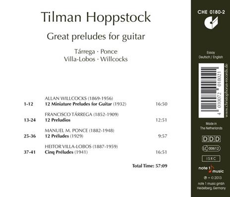 Great Preludes For Guitar - CD Audio di Tilman Hoppstock - 2