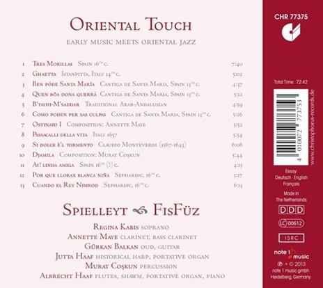 Oriental Touch: Early Music Meets Oriental Jazz - CD Audio - 2