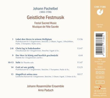 Festal Sacred Music - CD Audio di Johann Pachelbel - 2