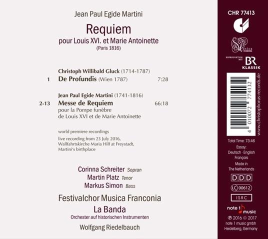 Requiem Pour Louis Xvi Et Marie Antoinette - CD Audio di Giovanni Battista Martini - 2