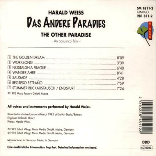 Das Andere Paradies - CD Audio di Harald Weiss - 2