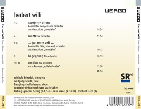 Willi. Eirene-Raume-Geraume - CD Audio - 2