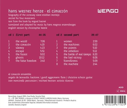 Wergo - CD Audio di Hans Werner Henze - 2