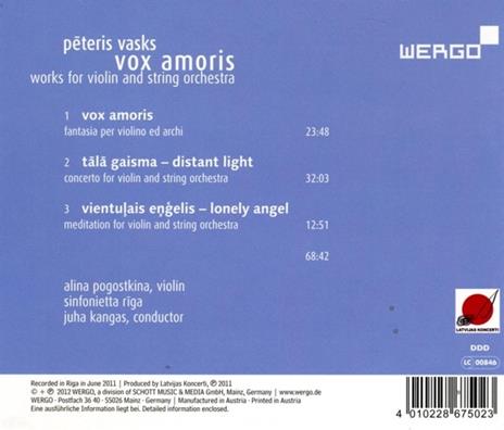 Vasks. Vox Amoris - CD Audio di Alina Pogostkina - 2