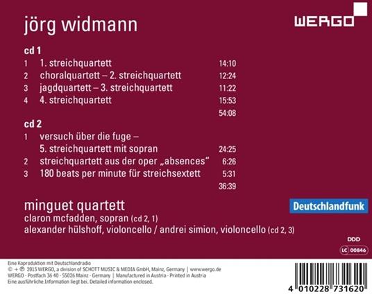 String Quartets - CD Audio di Jörg Widmann - 2