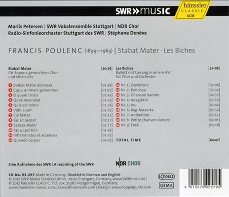 Stabat Mater-Les Biches - CD Audio di Francis Poulenc - 2