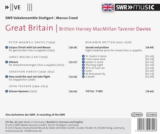 Great Britain. Brani corali - CD Audio di James MacMillan,Jonathan Harvey,John Taverner - 2