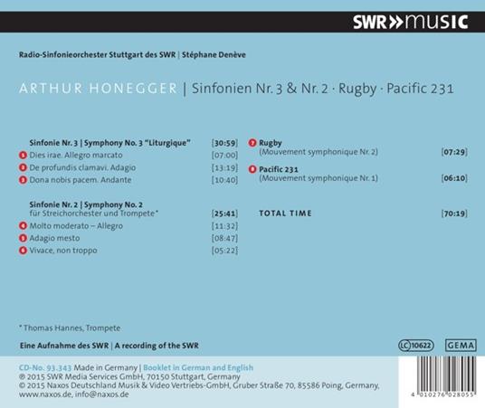 Sinfonie n.2, n.3 H186 - CD Audio di Arthur Honegger - 2