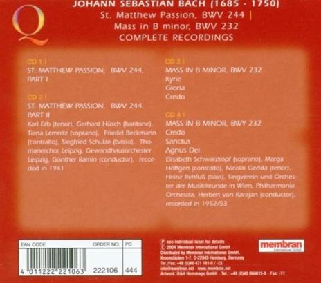 La Passione secondo Matteo - CD Audio di Johann Sebastian Bach - 2