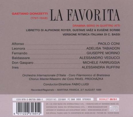 La Favorita - CD Audio di Gaetano Donizetti,Fabio Luisi - 2