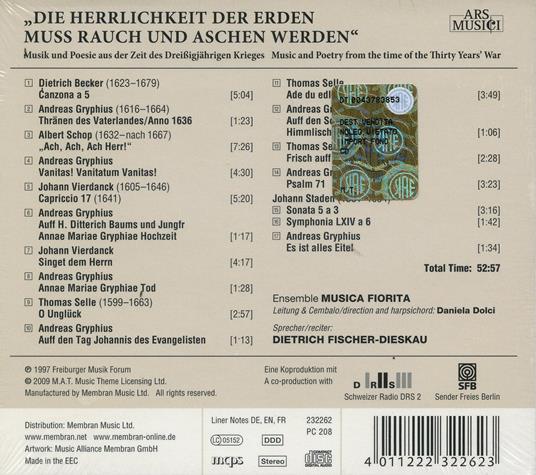 Musica e poesia dell'epoca della guerra dei trent'anni (Reading: Dietrich Fischer-Dieskau) - CD Audio di Musica Fiorita - 2