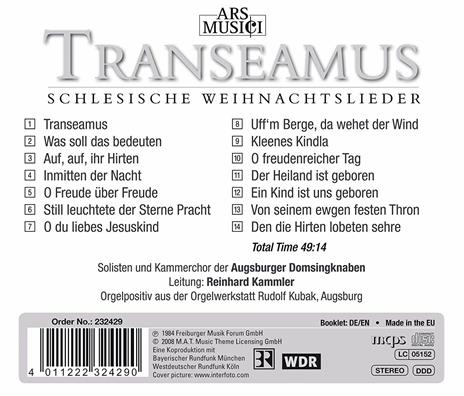 Transeamus. Schlesische Weihnachtsliede - CD Audio di Augsburger Domsingknaben - 2