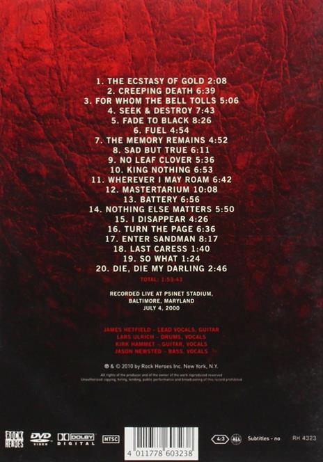 Metallica. Sad But True. Live in Baltimore (DVD) - DVD di Metallica - 2