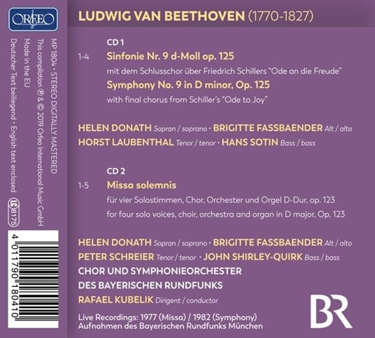 Sinfonia n.9 - Missa Solemnis - CD Audio di Ludwig van Beethoven,Rafael Kubelik,Orchestra Sinfonica della Radio Bavarese - 2