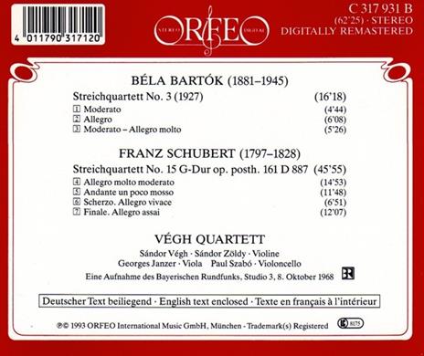 String Quartet No.3 - CD Audio di Vegh Quartet - 2