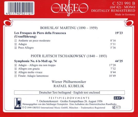 Les Fresques De Piero Della Francesca - Symphony No.6 - CD Audio di Pyotr Ilyich Tchaikovsky - 2