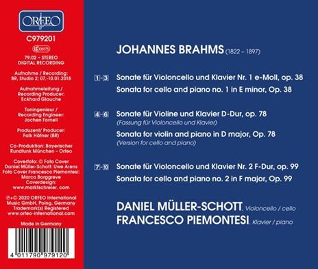 The Cello Sonatas - CD Audio di Johannes Brahms - 2