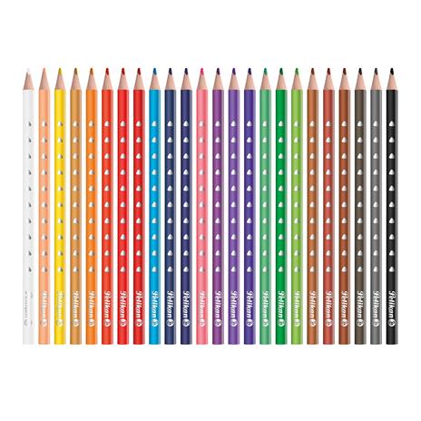 Matite colorate Pelikan triangolari ergonomiche per bambini. Confezione da 24 colori serie Silverino. Diametro 3 mm - 3