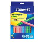 Set 12 pennarelli lavabili Pelikan colorella duo. Kit scuola da 12 colori